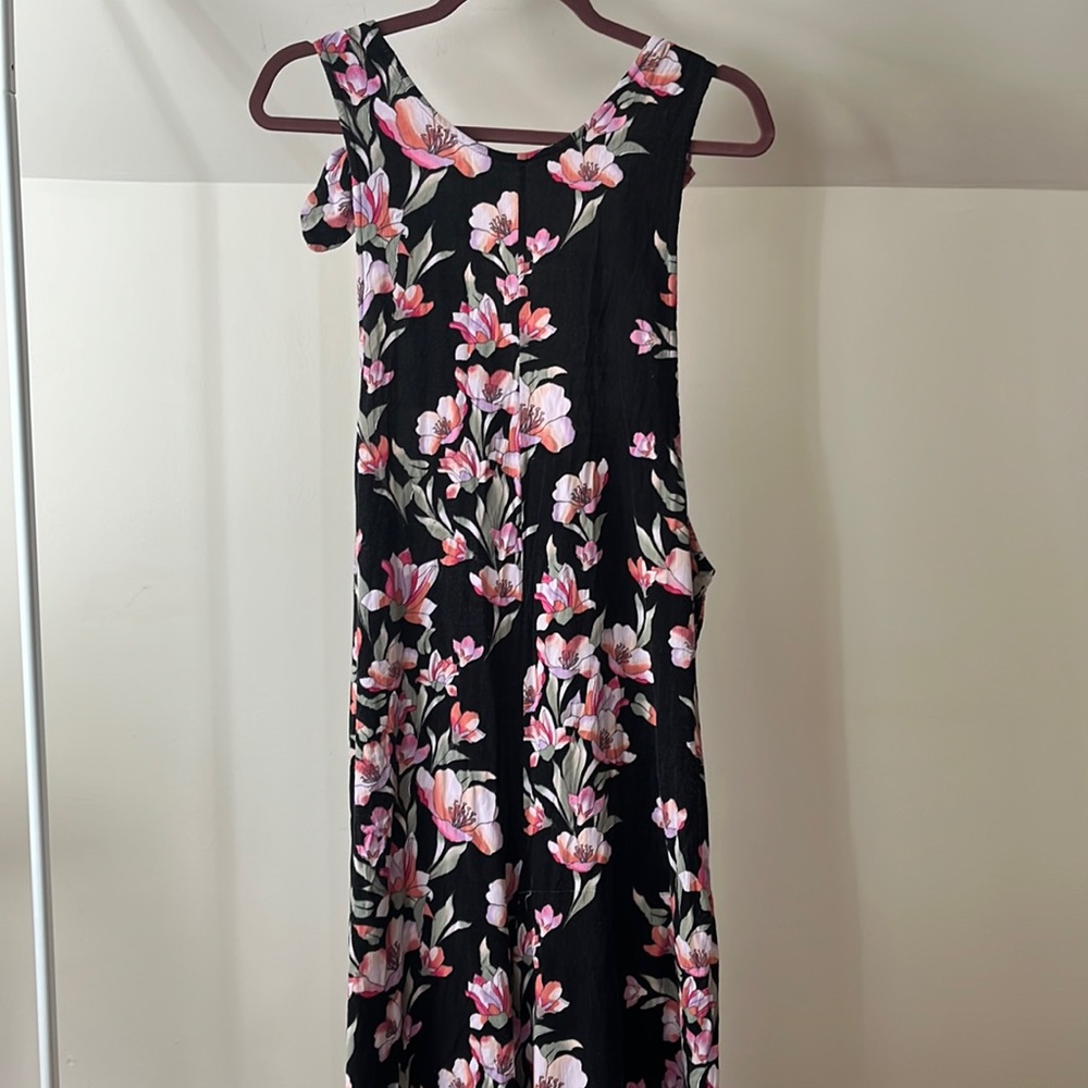 Free People Black Floral Harem Jumpsuit